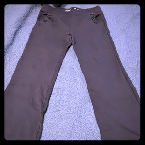 Navy dress 6 button yoga pants with pockets